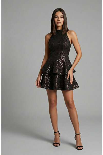 Elif Naz Moda Evi payetli mini abiye elbise