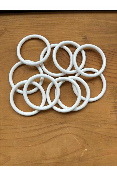 EGOMİ 6 cm Beyaz Plastik Halka 25’li Set – Makrome, Bebek Oyuncağı lif halkası