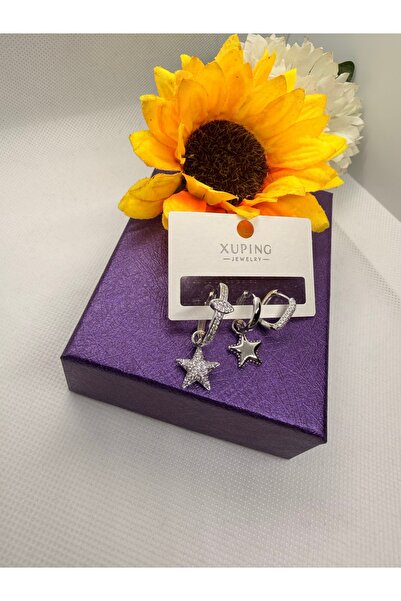 XUPING JEWELRY Xuping Zircon Stone Star Hanging 3-Piece Steel Earrings