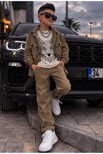 KOKOŞ BEBEK Kurt cu imprimeu gabardină Set de 3 piese - Vârsta 9/13 ani - 31672