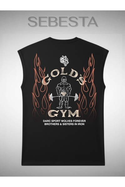 Sebesta Fashion Gym Printed Cotton Lu 0 Yaka Premium Oversized Sportsman Top