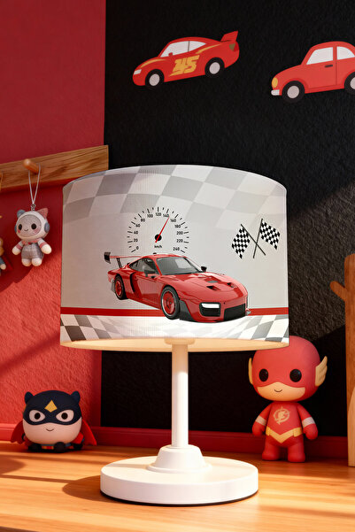 EVPANYA Red Race Car Patterned Children's Room Lampshade