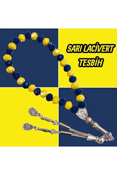 devritarz Sarı Lacivert Moda Kişiye Özel İsimli Tesbih Tasarım