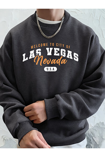 Tarzsokak مرحبًا بكم في لاس فيغاس نيفادا مطبوع سويت شيرت رجالي شتوي صوف الفلي...