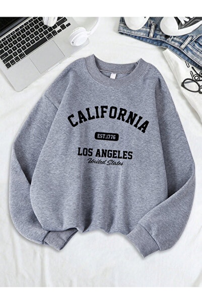 Tarzsokak تي شيرت كاليفورنيا لوس أنجلوس إست 1776 مطبوع للنساء برقبة دائرية أس...