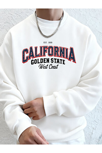 Tarzsokak سترة كاليفورنيا جولدن ستايت مطبوع للرجال ذات القلنسوة الدافئة للشتا...