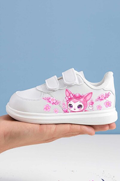 lias desing pembe friend cu imprimeu pantofi sport pentru copii cu bandă albă...