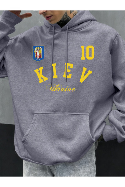 Tarzsokak كييف أوكرانيا مطبوع هوديي للرجال ملابس خريفية فضفاضة بجيب هيب هوب س...