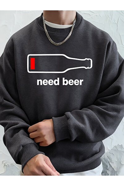 Tarzsokak أريد البيرة فوِلَمَاًً كوميكس B مطبوع سترات رجالية شتوية برقبة دائر...