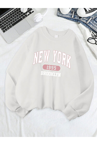 Tarzsokak تي شيرت نيو يورك بروكلين 1955 مطبوع للنساء برقبة دائرية مريح وفضفاض...