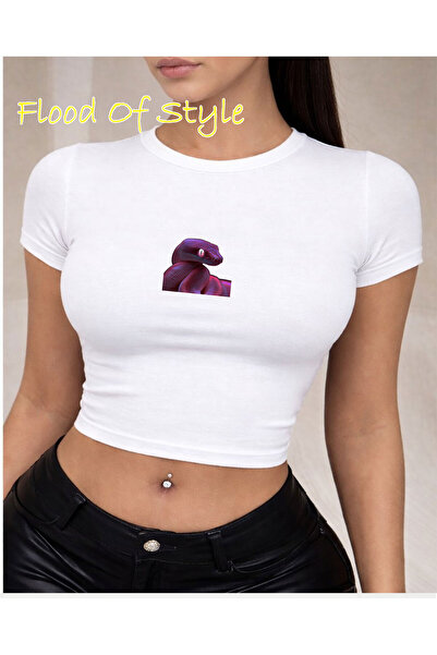 Flood Of Style Λευκό Babby Tee Snake Ειδικό σχέδιο