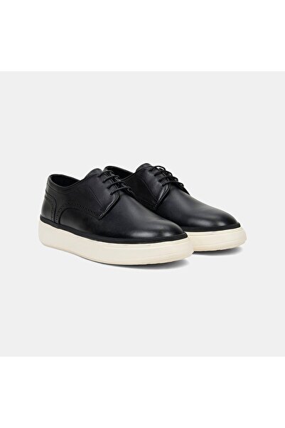 Desa Men's Black Lace-Up Thick-Soled Classic Shoes