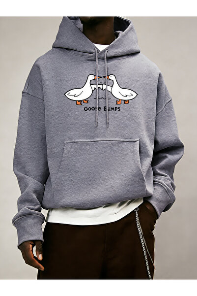 Tarzsokak تي شيرت Good Bumps Ducks مطبوع للرجال لخريف بغطاء رأس بجيب عصري، تي...