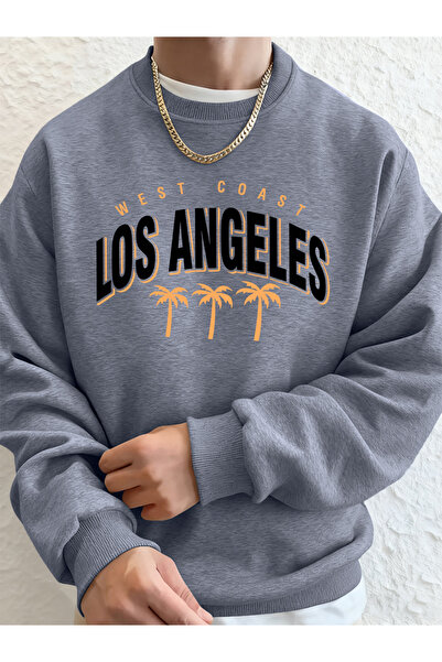 Tarzsokak لوس أنجلوس ويست كوست كوكو نت بارتس مطبوع سويت شيرت فضفاض للرجال فوق...