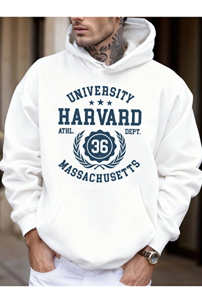 Tarzsokak قميص هارفارد ماساتشوستس للرجال بطباعة خريفية ناعمة بغطاء رأس فضفاضة...