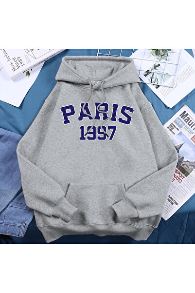 Tarzsokak هوديز نسائية دافئة مطبوعة بحروف المدينة من باريس 1997، سترات غير رس...