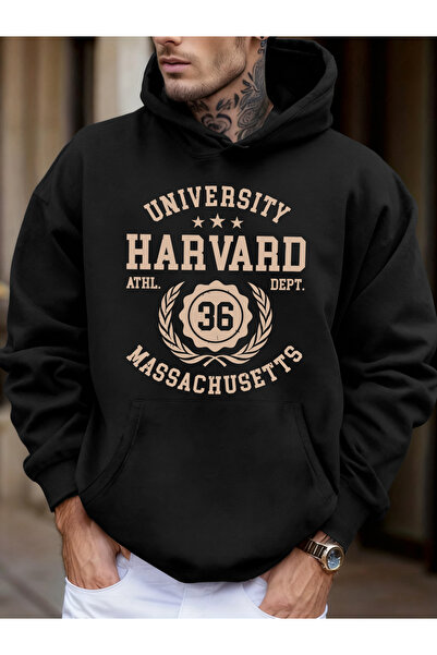 Tarzsokak قميص هارفارد ماساتشوستس للرجال بطباعة خريفية ناعمة بغطاء رأس فضفاضة...