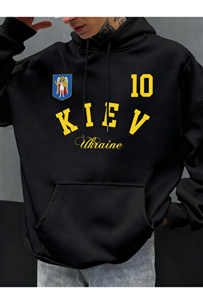 Tarzsokak كييف أوكرانيا مطبوع هوديي للرجال ملابس خريفية فضفاضة بجيب هيب هوب س...