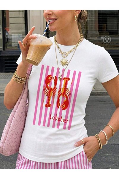 SVART WEAR Jastog Štampano Pamuk lu okrugla kragna Uski kroj Osnovni Telo