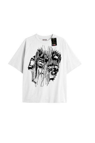 Flood Of Style Alb supradimensionat tricou Ghostfaces Design special