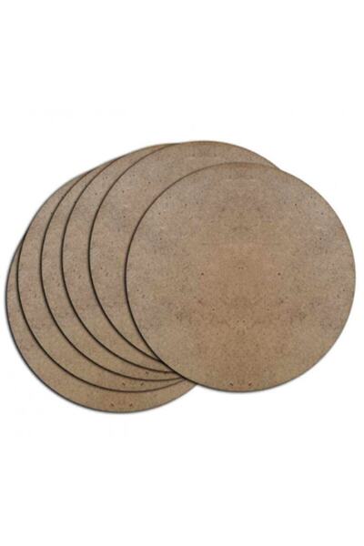 20 Adet 30cm MDF Supla Runner Yuvarlak Magnet Tahtası, Doğal Ahşap Tasarım