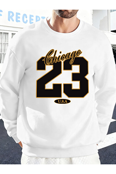 Tarzsokak سترة شيكاغو رقم 23 الأمريكية للرجال، سترة ناعمة صوف الفليس برقبة دا...