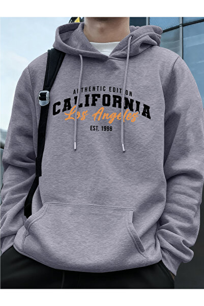 Tarzsokak لوس أنجلوس كاليفورنيا سويت شيرت رجالي مطبوع بغطاء رأس سويت شيرت فضف...