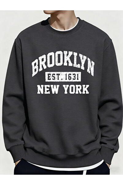 Tarzsokak بلوفر بروكلين نيو يورك سيتي بطبعات شتوية كاجوال بغطاء رأس للرجال صو...