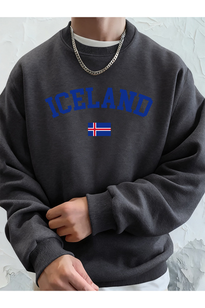 Tarzsokak علم أيسلندا B مطبوع سترة رجالية شتوية فضفاضة K بغطاء رأس رياضية برق...