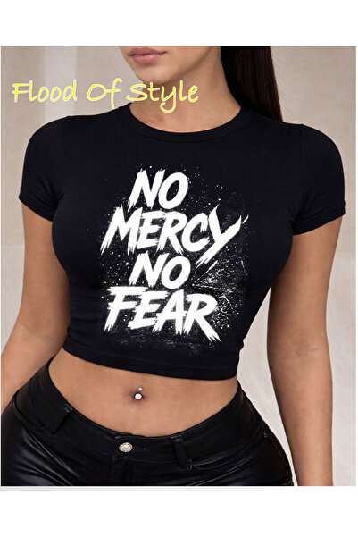 Flood Of Style Μαύρο μπλουζάκι Babby Tee χωρίς έλεος Ειδικό σχέδιο