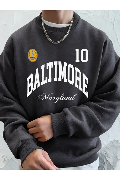 Tarzsokak تي شيرت رجالي مطبوع عليه شعار بالتيمور ميريلاند، تي شيرت خريفي برقب...