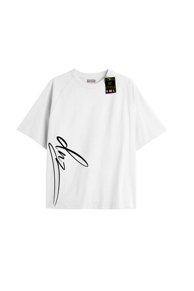 Flood Of Style Λευκό μπλουζάκι oversized dnz minimal Ειδικό σχέδιο