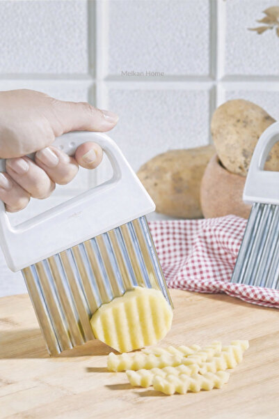 Melkan Home Cips Patates Doğrayıcı, Sihirli Patates Doğrayıcı, Tırtıklı Patat...