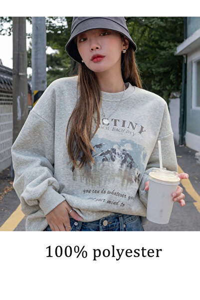 NOISSEY Pulover de damă, hanorac cu glugă, cu imprimeu, în stil coreean, casu...