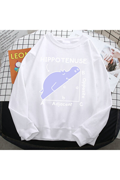 NOISSEY Hanorac la modă de toamnă pentru femei Hippo Sleep On The Math Proble...