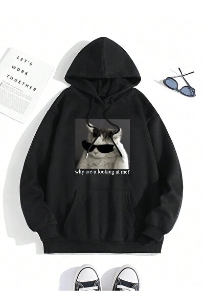 Tarzsokak Why Are You Looking at Me? Printing Hoody Men Fashion Casual Sweats...