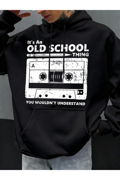 Tarzsokak سترة Old School Style مطبوع للرجال بغطاء رأس سويت شيرت خريف هيب هوب...