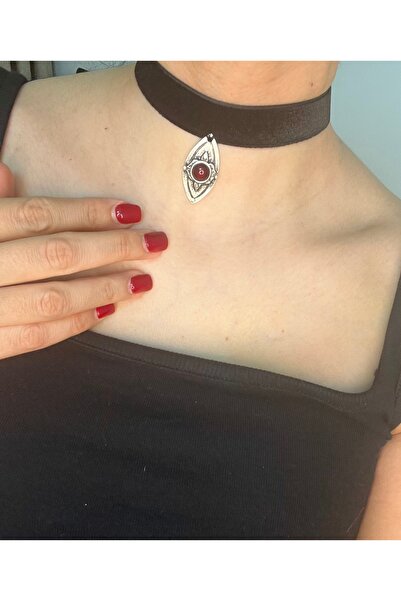 Vintage Takıhane Gothic Choker Kolye Gotik Goth Gümüş Kaplama Kolye