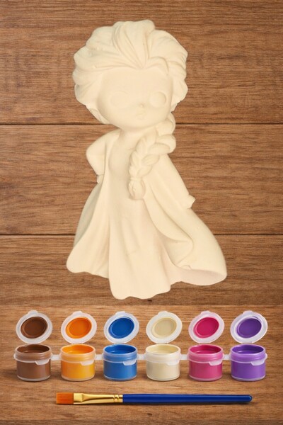 by burcu doğan Boyama Objesi Elsa +Akrilik Boya Ve Fırça Seti Çocuk Etkinlik ...