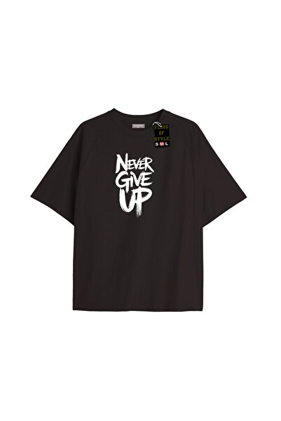 Flood Of Style Black Oversized T-Shirt Don'T Give up Special Design