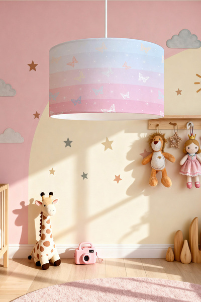 EVPANYA Uçuşan Kelebekler Desenli Çocuk Odası Avize