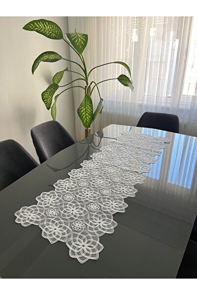 BRL ÇEYİZ HOME French Lace Luxury Tulle Guipure Chic Single Runner 50X140 cm