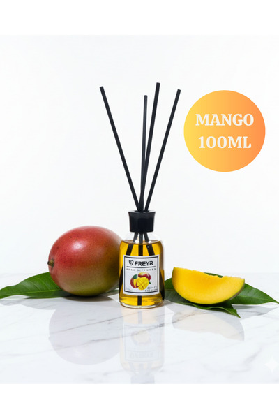 FREYR Oda ve Oto Kokusu Mango Kavun Seti 500 ml Yedek Dolum Likiti, 100 ml Çubuklu Oda Kokusu, 8 ml Dikiz Aynası Asma Araç Kokusu