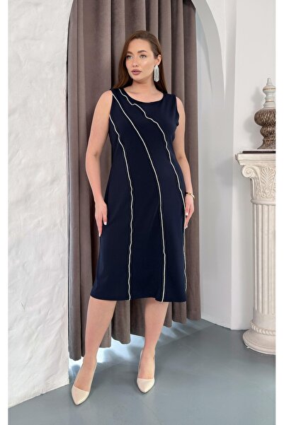 Butik Nilyam Rochie de seară midi elastică, fără mâneci, cu decolteu mare, cu...