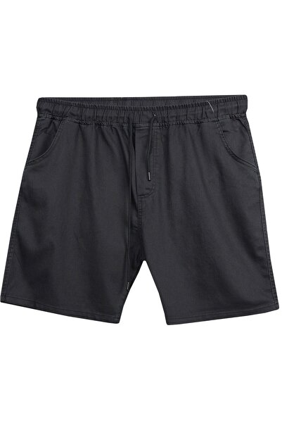 marufshop Men's L Stretch Fabric Lace-Up Denim Shorts Black, Suitable for Lar...