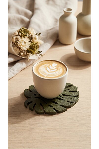 Fulmin Bohemian Leaf Coaster 10X8 cm Decorative Table Protector