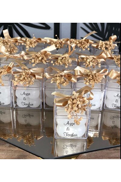 Candle 10’lu Çiçekli Bubble Hediyelik Mum | Nikah Doğum Sünnet Düğün Nişan Söz