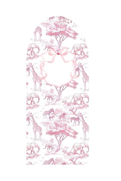 Nice events Pembe safari temaliı arka fon ve isimlik 180x75