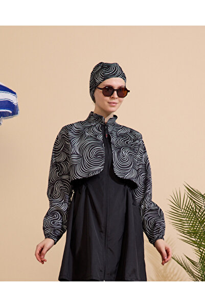 GAVLİA Women's Hijab Swimsuit 4-Piece Set Full Coverage Zippered..