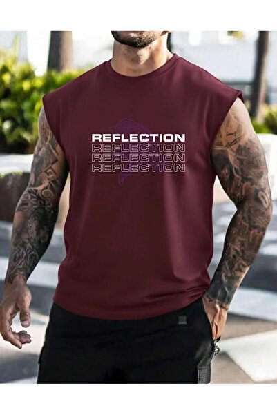 SUNFREE Reflection Printed Men's Zero Sleeve Clothing Sports Wear Oversized T...